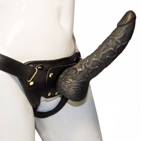 Фаллос-насадка Lovething Black Bent